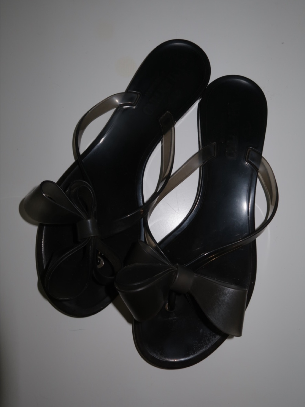 Valentino Black Bow Jelly Sandals for Women